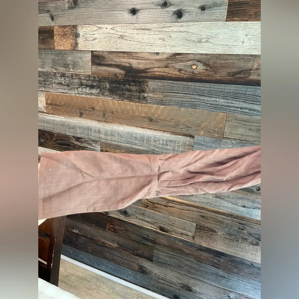 Brown Tie Front Fitted Blouse with Notched Collar - Picture 4 of 4